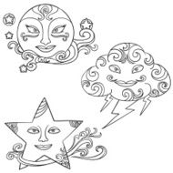 Weather illustration in black and white