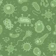 Cartoon bacteria Seamless pattern
