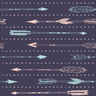 Hand drawn vector illustration Seamless pattern with tribal arrows