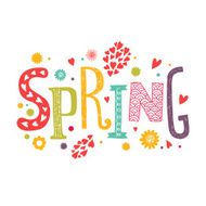 Lettering Spring with decorative floral elements