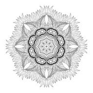 Vector Beautiful Deco Black Mandala N136