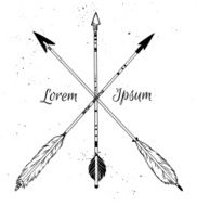 Hand drawn vector illustration Composition with vintage arrows