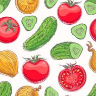 seamless hand-drawn vegetables