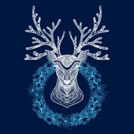 Christmas Wreath With Deer Head