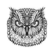 Zentangle stylized eagle owl head Tribal sketch for tattoo or