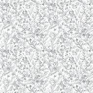 graceful seamless floral pattern coloring page N2