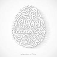 Abstract Happy Easter Lettering in Form of Egg N2