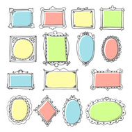 Vector design elements Sketch of hand drawing frames and border