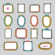 Collection of hand drawn cartoon frames Sketchy doodle frames