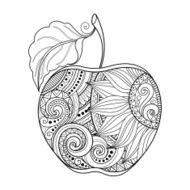 Vector Monochrome Contour Apple