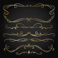 Set of vintage victorian vector dividers and frame N3