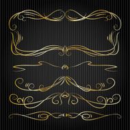 Set of vintage victorian vector dividers and frame N4