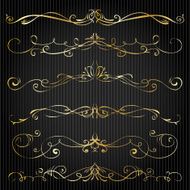 Set of vintage victorian vector dividers and frame N9