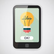 Light bulb flat icon with long shadow eps10 N71