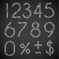 Chalk drawn digits collection