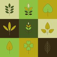 set of different trees - Illustration