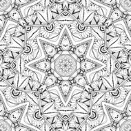 Vector Seamless Monochrome Ornate Pattern N47