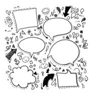 Vector Doodles - Speech Bubbles Business finance and success N2