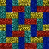 Seamless doodle geometric pattern in lego (domino) style