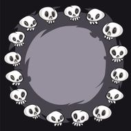 Cartoon Skulls Round Frame