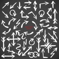 Vector chalk hand drawn arrow set