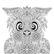 Owl Portrait mandala zentangle
