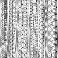 Seamless abstract aztec hand-drawn pattern