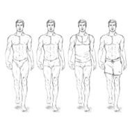 Vector Set of Sketch Fashion Male Models