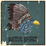 Eagle in oriental tribal ornament N8