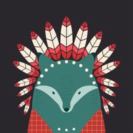 Indian wolf with feathers
