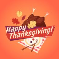 Happy Thanksgiving card background poster Vector illustration N6