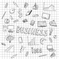 Business Idea doodles icons set N7