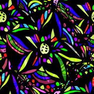Seamless doodle flower background N8