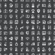doodle people seamless pattern background