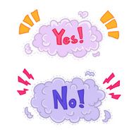 Boom comic book explosion yes or no Vector illustration