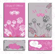Set of wedding invitations and cards