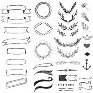 Set of hand drawn hipster elements N2