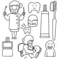vector set of dentist and tooth care N4
