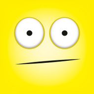 Vector Cute Cartoon Yellow Shocked Face