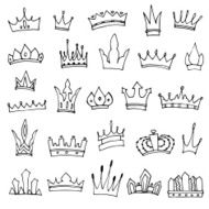 Set of hand-drawn crowns N7