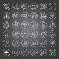 Hand drawn business set of buttons N3