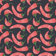 Red chili peppers seamless vector pattern