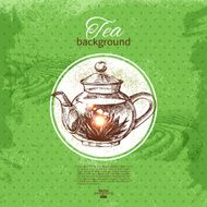 Tea vintage background Hand drawn sketch illustration Menu des N28