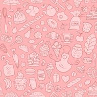 Hand drawn Bakery Seamless Pattern N3