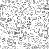 Hand drawn Bakery Seamless Pattern N5