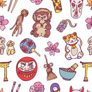 Vector seamless japanese pattern