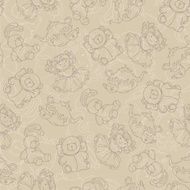 Old fashion toys seamless vector background