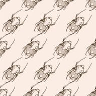Hand drawn engraving Sketch of Scarab Beetle N2