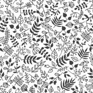 Vector doodle rustic floral pattern N3