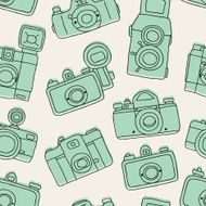 Vintage film cameras pattern